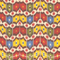 Happy Ikat in Multi on Bone Cotton Fabric Swatch Memo - Michelle Nussbaumer Collection