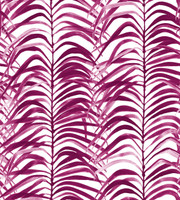 Fronds in Raspberry on Natural Linen Fabric Swatch Memo - Design Legacy by Kelly O'Neal