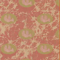 Cape Dove Small in Coral on Natural Linen Fabric by the Yard - Michelle Nussbaumer Collection
