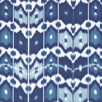Happy Ikat in Cyan on Bone Cotton Fabric by the Yard - Michelle Nussbaumer Collection