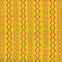 Ikat in Yellow Red on Natural Linen Fabric by the Yard - Design Legacy by Kelly O'Neal