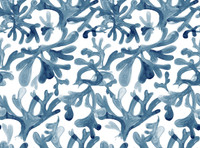 Kelp in Cyan on Bone Cotton Fabric by the Yard - Design Legacy by Kelly O'Neal