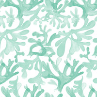 Kelp in Seafoam on Bone Cotton Fabric by the Yard - Design Legacy by Kelly O'Neal