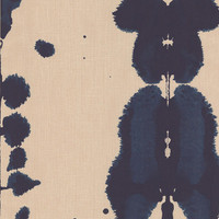 Michelle Nussbaumer Totem In Indigo On Natural Linen