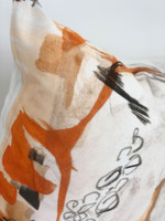Orange And Grey Abstract Pillow