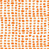 Design Legacy by Kelly O'Neal Guinea In Tangerine On Bone Cotton