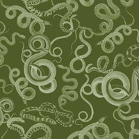 Design Legacy by Kelly O'Neal Snakeologie In Pickle On Bone Cotton