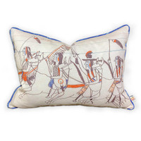 Design Legacy by Kelly O'Neal 4682 Tribal Art Pillow in Bone Cotton 