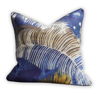 Design Legacy by Kelly O'Neal Feather Blues Pillow in Natural Linen 6389a 