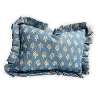 Design Legacy by Kelly O'Neal Leventine Azul Pillow in Natural Linen 