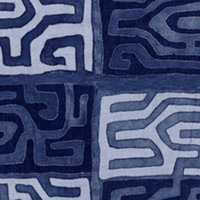 Design Legacy by Kelly O'Neal Kasai in Sapphire on Bone Cotton Swatch