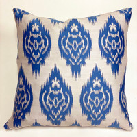 Blue & White Ikat Pillow
