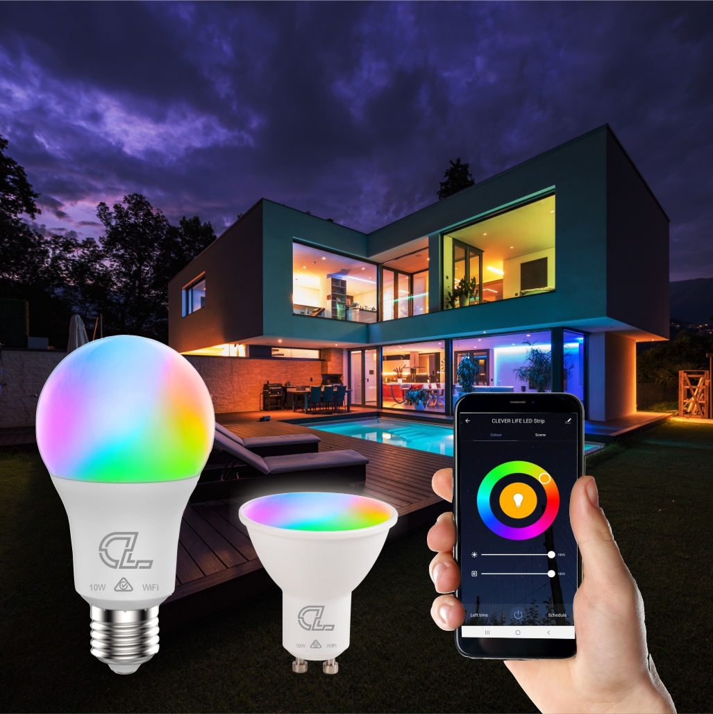 WiFi Enabled SMART RGB+W LED Light Bulb - Clever Life