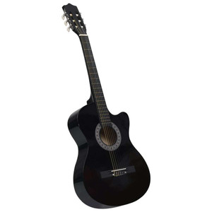 Western Classical Cutaway Guitar with 6 Strings Black 38" A949-70132