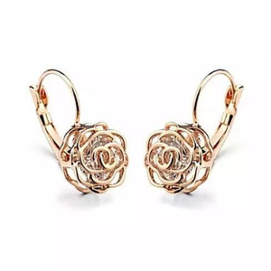 Color: 18kt Rose Gold Plt. - ROSE IS A ROSE 18kt Rose Crystal Earrings In White Yellow And Rose Gol K290-9301033669