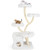 Freestanding Cat Tower with four Flower-shaped Platforms and Sisal Scratching Posts-White - Color:  D681-PV10226BE