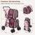 4-in-1 Double Pet Stroller with Detachable Carrier and Travel Carriage-Pink - Color: Pink D681-PW10040PI