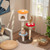Cute Mushroom Cat Tree with Sisal Scratching Posts Top Condo and Padded Platforms-Multicolor B593-PV10268