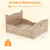 Elevated Pet Bed Frame with Rails and Cute Headboards-Walnut B593-PS7851