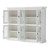 52" White Wood and Glass Two Level Storage Cabinet N270-397841