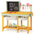Kids Wooden Toy Workbench with Storage Space and Blackboard B593-TP10201