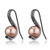 TK2728 - IP Light Black  (IP Gun) Stainless Steel Earrings with Synthetic Pearl in Light Peach A874-TK2728