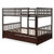 Full over Full Bunk Bed Platform Wood Bed with Ladder-White B593-HW65358COLOR+