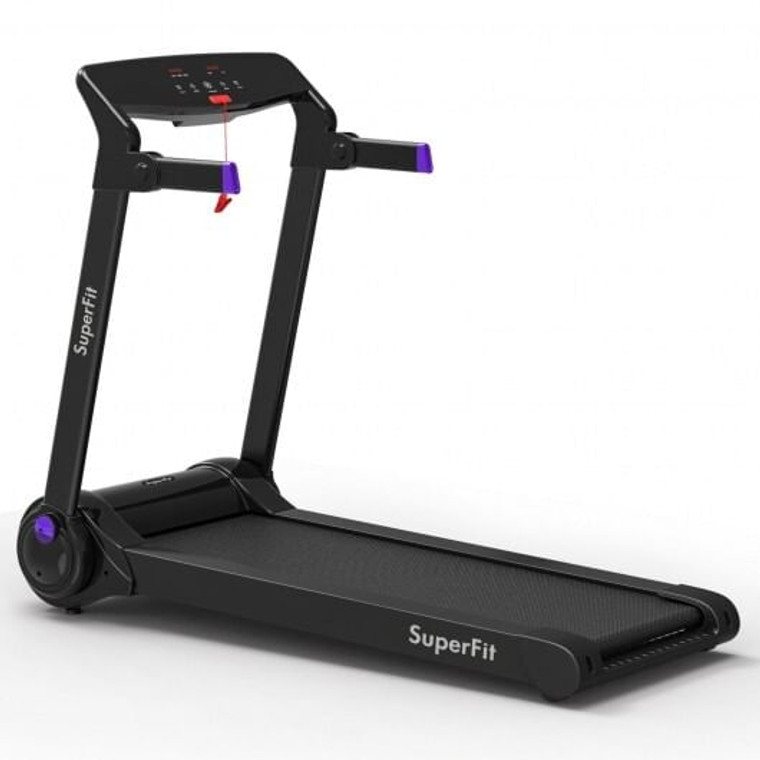 3HP Electric Folding Treadmill with Bluetooth Speaker-Purple - Color: Purple D681-SP37464PU