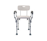 Adjustable Molded Shower Bench with Arms - With Back