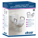 Drive Elevated Raised Toilet Seat with Removable Padded Arms