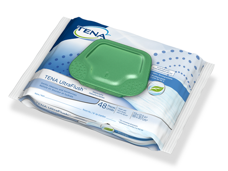 TENA UltraFlush Washcloths, 48 Count