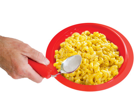 Essential Medical Power of Red Scoop Dish with Suction Bottom - MainImage