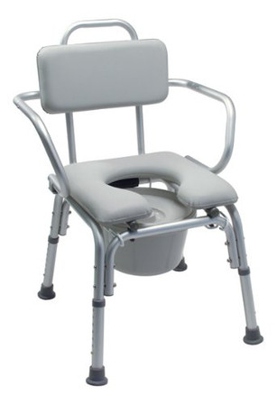 Lumex Platinum Collection Deluxe Padded Commode Bath Seat with Backrest and Support Arms