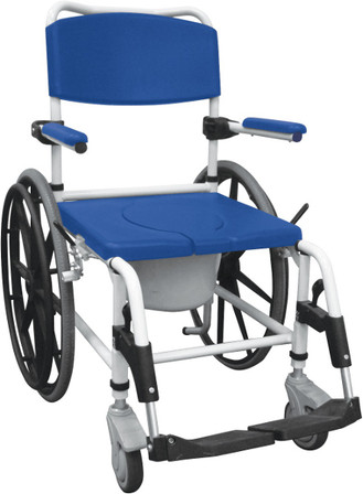 Drive Aluminum Rehab Shower and Commode Chair with 24" Rear Wheels