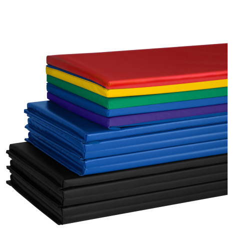 Three gymnastics mats stacked Three gymnastics mats stacked