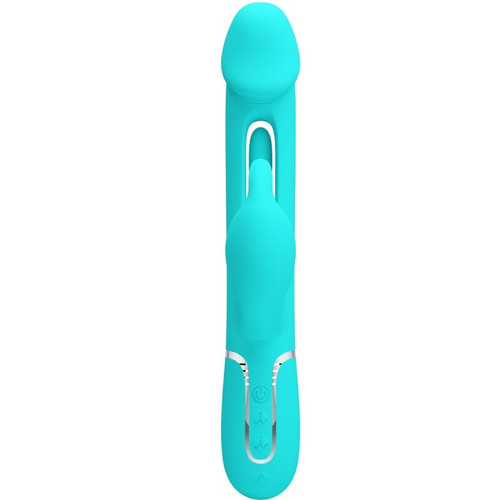 PRETTY LOVE - VIBRATORE DEJON RABBIT 3 IN 1 MULTIFUNZIONE VERDE ACQUA NEW