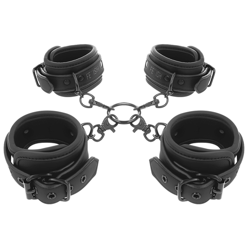 FETISH SUBMISSIVE - SET DI MANETTE PER MANI E CAVIGLIE CON FODERA IN NOPRENE