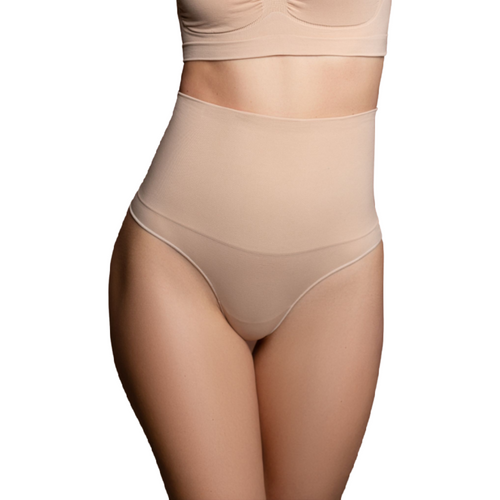 BYE-BRA - FAJA SENZA CUCITURE STILE PERIZOMA BEIGE MISURARE L