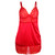SUBBLIME - BABYDOLL IN RASO CON PIZZO ROSSO L/XL