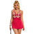 SUBBLIME - 954130 BABYDOLL CON DISEGNO FLOREALE ROSSO L/XL