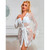 SUBBLIME - 954369 CAMICIA DA NOTTE MANICA LUNGA CON DISEGNO FLOREALE BIANCO S/M