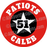 Bat knob tag decals stickers with star