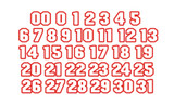 Helmet numbers sticker decals 00-37 for baseball, softball, lacrosse, hockey