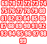 Helmet sticker decals 69-99