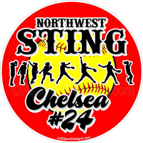 softball stickers clings decals & magnets