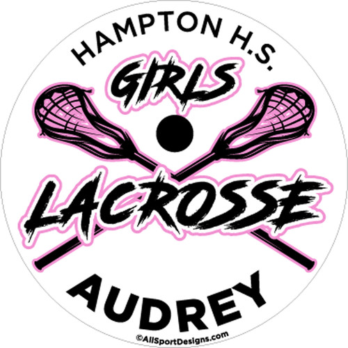 Girls lacrosse personalized car decals, magnets, signs