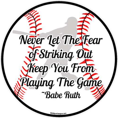 Baseball quote window decals tshirts magnets