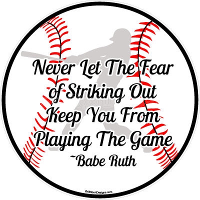 Baseball Babe Ruth quote window decals magnets wall decals