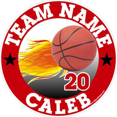 Flaming Design Personalized | Basketball Decals Magnets Signs