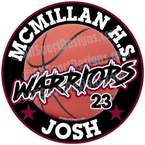 McMillan HS | Basketball Decals Magnets Signs